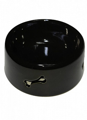 Миска Зручно для животных 300 мл резная кость керамика черная