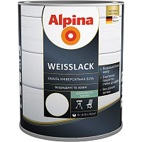 Эмаль алкидная Alpina Weisslack белый шелковистый мат 0.75л