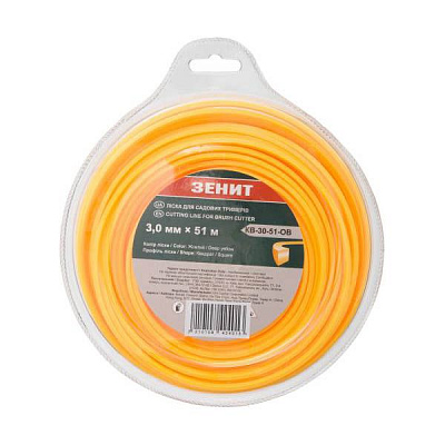 Леска для триммеров КВ-30-51-ОВ квадрат 3,0х51 м