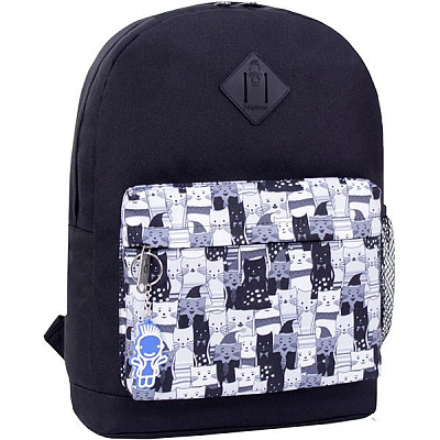 Рюкзак молодежный Сублимация 457, черно-белые коты