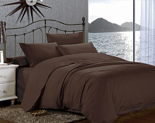 Комплект постельного белья Люкс семейный коричневый Home Line 