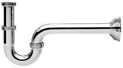 Сифон Ghidini латунный хромированный трубчатый для умывальника (под автопробку) O32 х 1 1/4