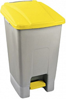 Контейнер для сміття Planet з педаллю 70л сіро-жовте