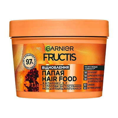 Маска Garnier Fructis Hair Food Папая Відновлення для пошкодженого волосся 390 мл