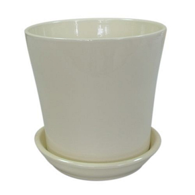 Горщик керамічний Оріана-Запоріжкераміка Вуаль глянець круглий 1,1л бежевий (071-1-035)