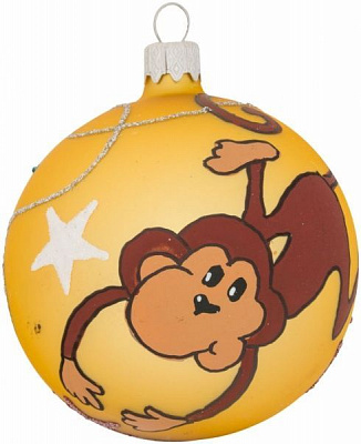 Шар стеклянный d80 Мартышка 81 золотой