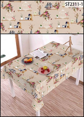 Скатерть Фантазия 110x137 см бежевый с рисунком Даріана 