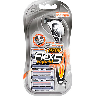 Станки одноразовые BIC Flex 5 Hybrid со сменными картриджами 4 шт.