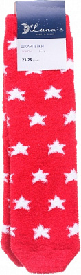 Носки женские Luna пушистые Звезды р. 23-25 красный 