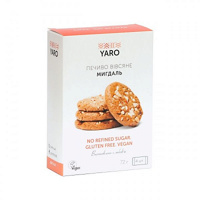 Печенье овсяное YARO Миндаль 4 шт. 72 г 
