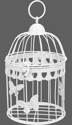 Клетка декоративная Cage Бабочка 15х15х23,5 см белый 
