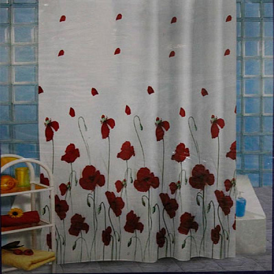 Шторка для душа Vonaldi Gelincik 180x200 см красная