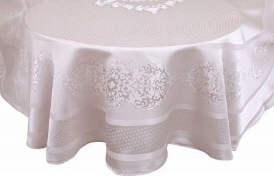 Скатертина Caramel овальна 160x220 см сірий Karna