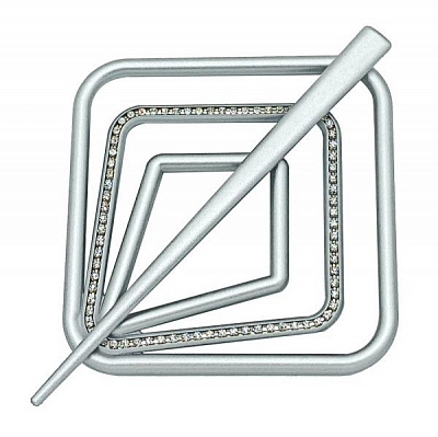 Заколка Квадрат Еліт 85х85 мм срібло В0021-4 MISLT
