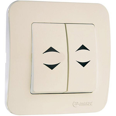 Вимикач прохідний двоклавішний Makel Lillium Natural без підсвітки 10 А 250В слонова кістка 55226