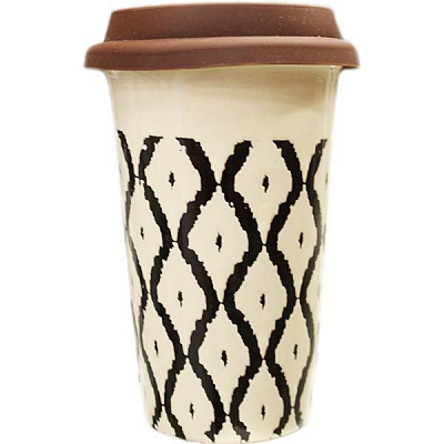 Чашка керамическая Zigzag с крышкой в ассортименте 400 мл