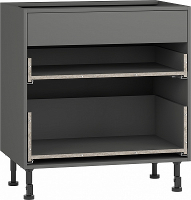 Тумба нижня Грейд з3-маящиками універсальначастковоговідкриттяQ-25 /Оптимум 800x870x522 мм сірий графіт