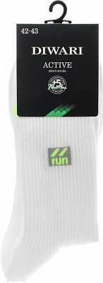 Шкарпетки Diwari ACTIVE 024 р. 42-43 білий із салатовим