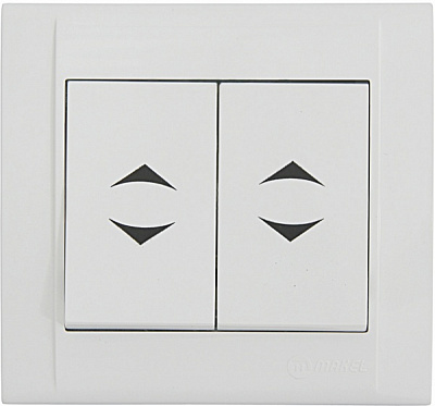 Вимикач прохідний двоклавішний Makel Defne без підсвітки білий 42001026