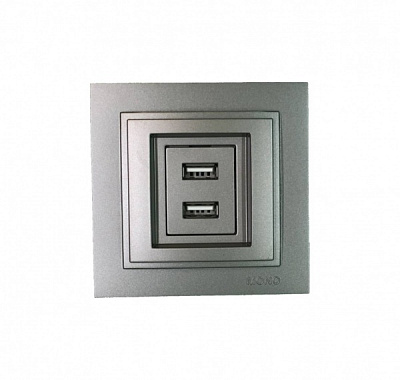 Розетка USB подвійна Mono Despina IP20 антрацит 102-242405-178