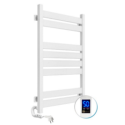Полотенцесушитель электрический NAVIN Largo 500х800 Sensor левый белый бархат таймер (12-8441053-5080)
