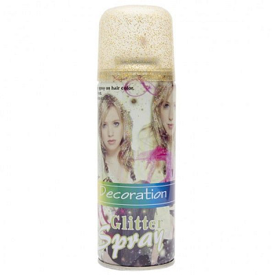 Спрей-снег Девилон с блестками, золотой, 250 мл, 401 420