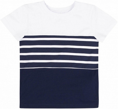 Футболка для мальчиков Bembi ФБ870 р.98 белый с синим 24870011038.181 