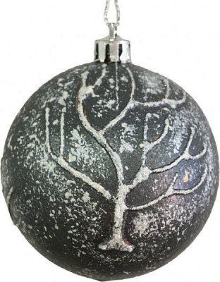 Шар Дерево d80 серебро/белый