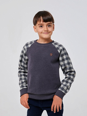 Джемпер для хлопчика Smil р.134 сірий в клітинку 116580