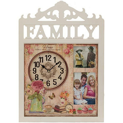 Часы настенные Family Rose белые 57 см