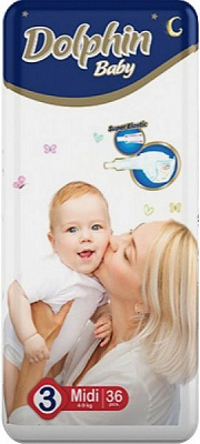 Подгузники Dolphin Midi 5-9 кг 36 шт.