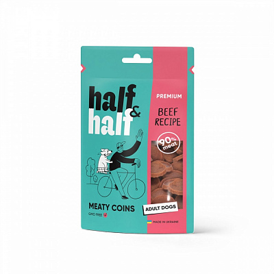 Ласощі для собак Half&Half кубики яловичина 100 г