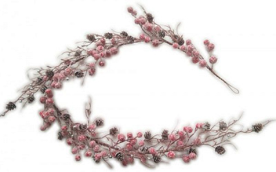 Декорація новорічна Гірлянда з ягідками червона 122 см RS1T815