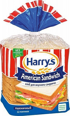 Хлеб сандвичный Harrys American Sandwich пшеничный 470 г