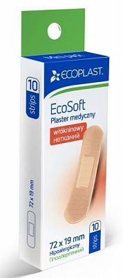 Пластырь ECOPLAST EcoSoft 72 x 19 мм стерильные 10 шт.