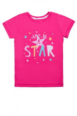 Футболка для дівчаток Luna Kids з принтом Star Барбі р.116 яскраво-рожевий