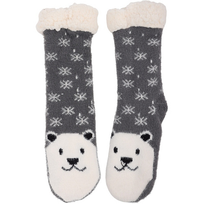 Шкарпетки жіночі La Nuit Home Білий ведмідь р.one size сірий 1 шт.