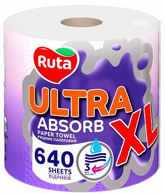 Бумажные полотенца Ruta Ultra XL 640 листов трехслойная 1 шт.