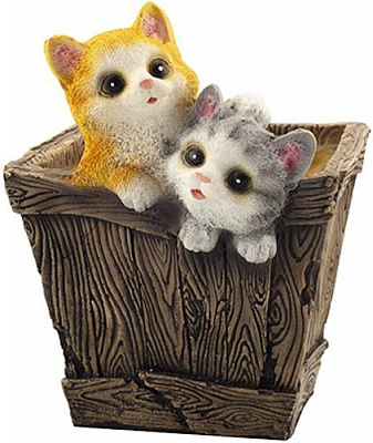 Кашпо декоративное Котята в ящике 