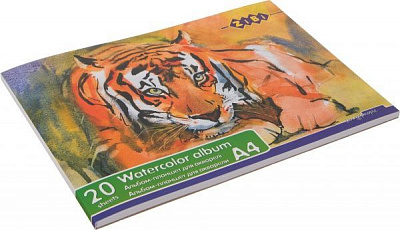 Альбом для малювання для акварелі 20 аркушів 200 г/м2 ZB.1983 ZiBi