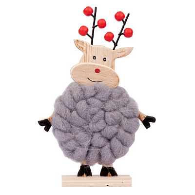 Декоративная новогодняя фигура Novogod'ko Олень светло-серый 17,5 см 