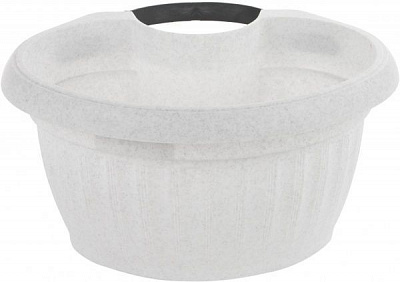 Горщик пластиковий Алеана Терра з кріпленням на стовп фігурний 3л білий із сірим (112097)