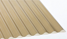 Гофрированный монолитный поликарбонат Rober 2000x1045 мм волна бронзовый