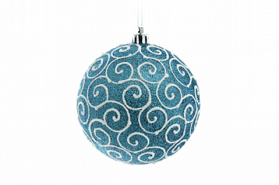 Шар новогодний Краски 80мм светло-голубой