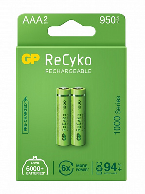Акумулятор GP Recyko 1000АААНСЕ-U_КУ AAA (R03, 286) 2 шт.