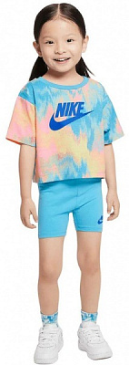Комплект детской одежды Nike BOXY TEE & BIKE SHORT SET 36K457-F85 разноцветный