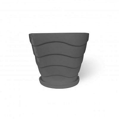 Горщик керамічний Резон Конус з хвильками овальний 4,6л сірий