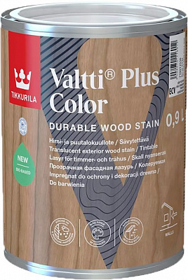 Лазурь TIKKURILA Фасадная для деревяных поверхностей Валтти Плюс Колор, базис ECV полумат 0,9 л 0,898 кг