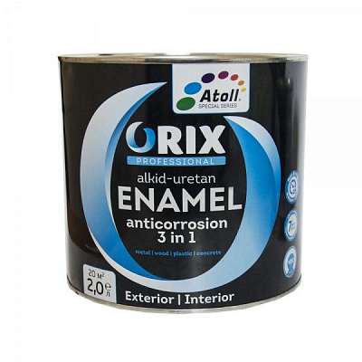 Емаль Atoll ORIX COLOR 3 в 1 RAL 5010 синій глянець 2л