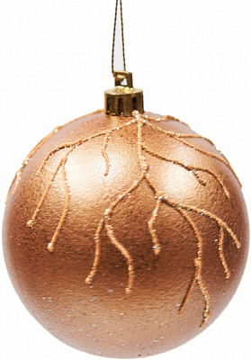 Шар новогодний Искра 100 мм оранжевый 7824